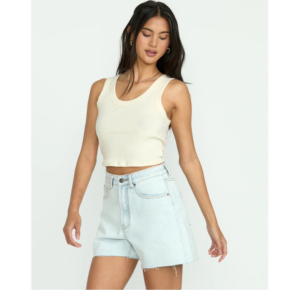 Billabong Riley Raw Hem High Waist Denim Shorts Size 26/2 New!